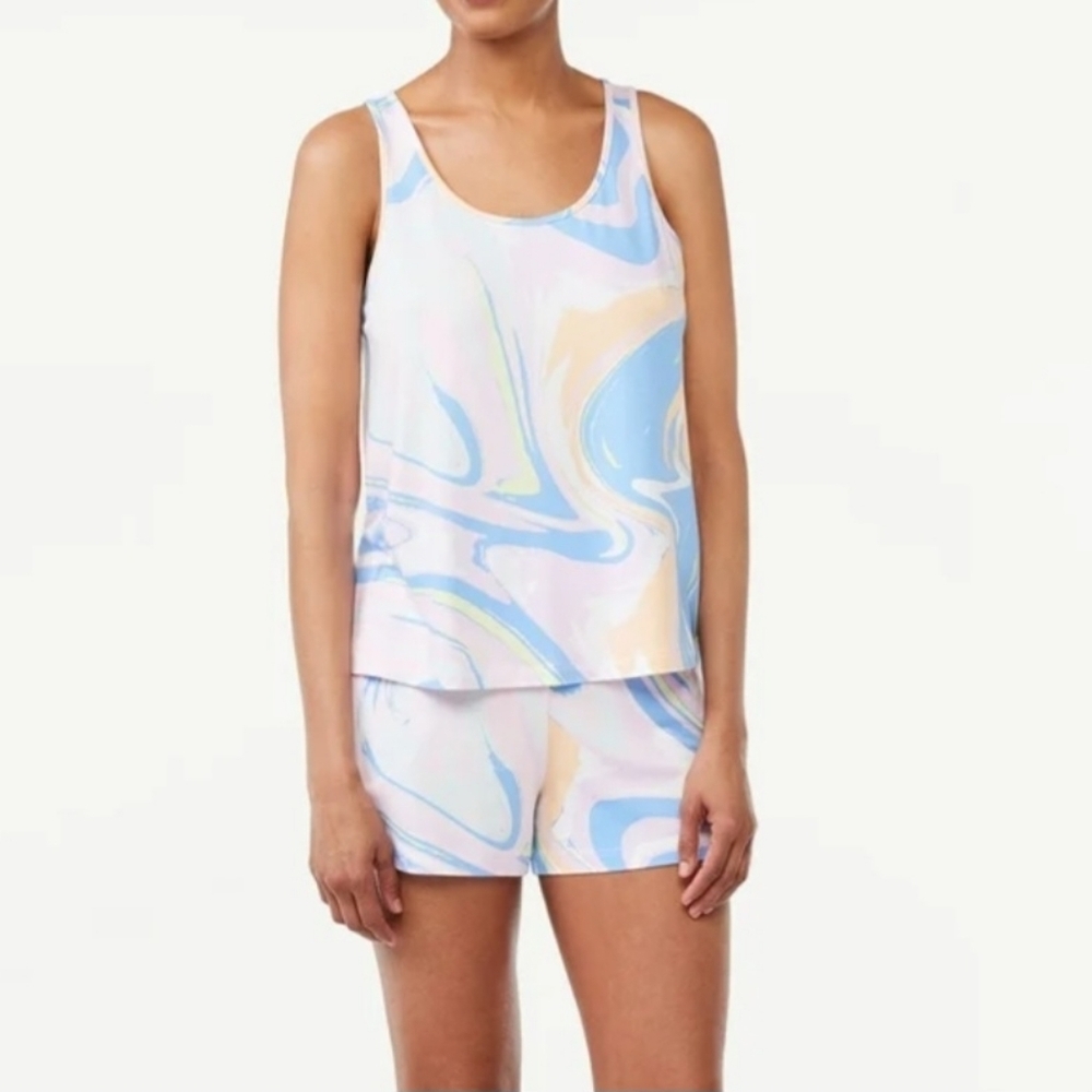 JoySpun Colorful Swirl Sleepwear Shorty Set Size XL